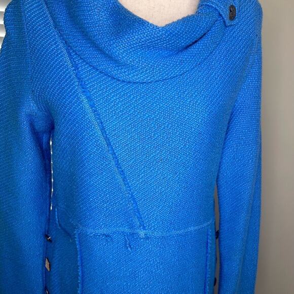 Soft Surroundings Vibrant Blue Tunic Size Small Cowl Neck - Picture 4 of 14